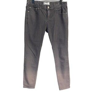 Free People Jeans Gray Ombré Cropped Skinny Low Rise Zip Fly Women's Siz…